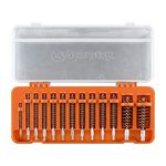 BOOSTEADY 13 Pieces Bristle Gun Cleaning Bore Brush for Rifle Pistol Shotgun .17 .22/5.56MM .30/7.62MM .357/9MM .40 .45 12GA 20GA in Organized Storage Box