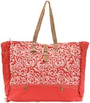 Myra Bag Summarize Upcycled Canvas & Leather Weekender Bag S-1472