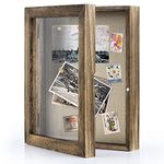 Love-KANKEI 8x10 Shadow Box Frame with Linen Back Picture Memory Box Display Medals for Tabletop or Wall Mount Carbonized Black