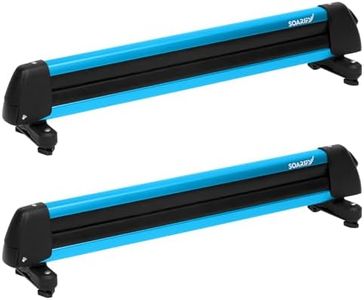 SOARIFY Multi-Purpose Alumium Ski Rack, Carrier for Skis, Snowboards, Fishing Rods, Paddles, Skateboards, Water Skis, Wakeboard, Universal Mounting, Locking, Heavy Duty