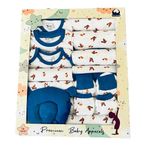 GRANDE BABY Gift Set for New Born Baby Boy & Girl, Pack of 14, 0-3 Months, Skin Friendly, Baby Shower Gifts (Birds, Blue)