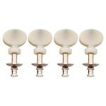 Musiclily Ukulele Tuning Pegs Keys Machine Heads Tuners, Chrome with White Button(Set of 4)