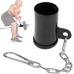 T-bar Row Platform with Chain Full 360°Swivel Eyelet Landmine Attachment Fits Olympic T Bar for Back Muscle Arm Full-Body & Support Deadlifts Squats (Φ2'')