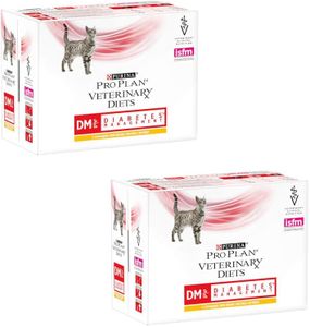 Pro Plan Veterinary Diets Gestión del Diabetes con Pollo para Gatos | Paquete Doble | 2 x 10 x 85 g | Bolsitas Frescas | Regulación de la Glucosa con Bajo Contenido de Carbohidratos