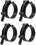 ISPINNER 4 Pack 1.5 Inch Stainless Steel T-Bolt Hose Clamps, Clamp Range 44-50mm for 1.5" Hose ID (Black)