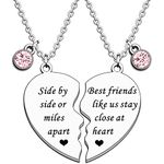 JMIMO BFF Necklaces for 2 Girls Best Friend Necklaces Friendship Gifts Long Distance Presents Best Friend Birthday Christmas Graduation Gifts