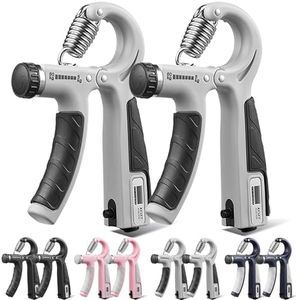 MODY RODY 2 Pack Adjustable Hand Grip Strengthener Trainer for Hand Exercise Rubbery Cushioned Forearm Strengthener with a Built-in Counter for Kids, Elders, Adults