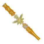 Hookah Tips Mouthpiece,Hookah Accessories Shisha Nargila Hose Mouth Tips Cigarette Holder for Women Metal Colored Rhinestone Nozzles,Gold