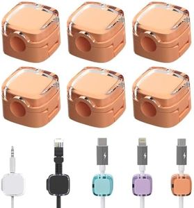 6 Pack Magnetic Cable Management Clips, 2024 New Magnetic Cord Organizer, Desks Phone USB Charging Cable Storage Holder, Office Desk Car Wall (Orange)