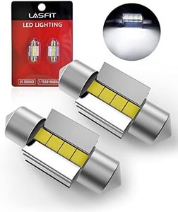 LASFIT 31mm LED Festoon 30MM DE3175 DE3021 6428 DE3022 DE3023 Bulb Canbus Error Free 400LM 6000K Extremely Bright Use for Dome Map Door Interior Door Trunk Glove Box Lights, Xenon White (Pack of 2)