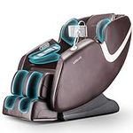 BOSSCARE Zero Gravity Massage Chair, Voice Control Full Body Airbag Massage Recliner with Back Heating, Electric Extendable Footrest, Foot Roller, Bluetooth Speaker, Touch Screen for Family & Friends