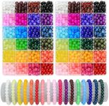JOISHOP 960pcs Round Glass Beads fo