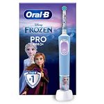 Oral-B Pro Kids Electric Toothbrush, Christmas Gifts For Kids, 1 Toothbrush Head, x4 Frozen Stickers, 2 Modes with Kid-Friendly Sensitive Mode, For Ages 3+, 2 Pin UK Plug, Blue