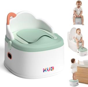 KÜB 3-in-1 Potty Training Toilet (Chair, Seat, Step Stool) - 9 CM Splash Guard, One-Click Assembly, Easy to Clean - Versatile Toddler Potty Trainer for Boy Girl - Green