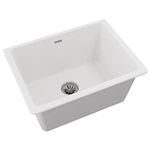 Elkay Quartz Classic ELGU251912PDWH0 White Single Bowl Undermount Laundry Sink with Perfect Drain