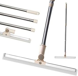 Floor Squeegee 65" Long Handles Adjustable Telescopic Pole Heavy Duty Broom 20" Apply to Shower Bathroom Kitchen Home Garage Tile Pet Hair Fur Floor Marble Glass Door Window Cleaning 