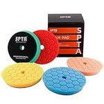 SPTA Hex-Logic Buffing Polishing Pads, 6.5Inch 150mm Face Foam Polishing Pads Buffing Pad Kit For 5.5Inch 125mm RO/DA Car Polisher Auto Motor Boat Polishing