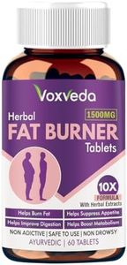 Voxveda's Fat Burner for Men & Women | Herbal Fat Burner Tablets 1500 mg (60 Tablets) | Helps Weight Loss Support with Herbal Extracts - 10X Formula | Helps Burn Fats