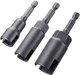 PAGOW 1/4" Hex Shank Upgraded Large Slotted Hurricane Wingnut Driver - Wing Nut Drill Bit Socket Tool for Panel Wing Nuts, Screws Eye C Hook & Q-Hanger, Steel (3 Pack 3 Size)