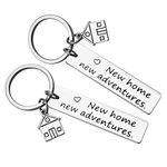 New Home Keychain New House Keychain First Home Gift Housewarming Gift Realtor Closing Gifts House Keyring (2 Pack)