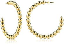 Barzel 18K Gold Plated Ball Hoop Earrings - Made In Brazil (5MM)