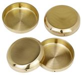 Solid Brass Castor Cups (Set of 4) – Genuine Solid Polished Brass – Antique Vintage – Polished Brass Caster Cups – UK Company