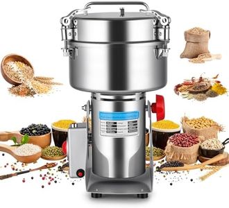 Powerful 3600W Grain Mill Grinder – 2500g Stainless Steel, 36000 RPM Triple-Blade System, 270° Swing for Easy Flour Making, 30-300 Mesh Adjustable, for Home Kitchen & Coffee Shop