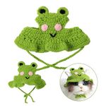 Wool Pet Hats Halloween Cat Hat Cartoon Knit Cute Cat Beanie Bonnet Soft Festive Cat Costumes Christmas Holiday Party Cat Clothes Head Wear Accessories for Puppy Cat Kitten Dogs Pets Animals(Green)