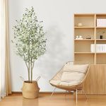 Alupssuc Artificial Olive Tree 5FT Tall Faux Silk Plant(60" in), Indoor Fake Olive Tree with Natural Wood Trunk & Lifelike Fruits, Perfect for Modern Home Office Living Room Floor Decor, 5 FT