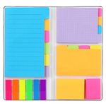 Sticky Notes Set, Hommie Colored Divider Self-Stick Notes Pads Bundle, Prioritize with Color Coding, 60 Ruled (3.7x6), 48 Dotted (3.7x3), 48 Blank (3x3.7), 48 Per Rectangular, 25 Per PET Color