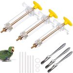 3 Pcs Hand Baby Birds Feeding Syringe Feeding Tubes for Baby Birds with 3 Pcs Feeding Spoon Used and 6 Pcs Curved Gavage Tubes, for Pet Baby Bird Parrot Feed Milk and Medicine(20ml,10ml,50ml)