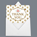 Darling Souvenir Bridal Shower Graduation Blank Folding Greeting Card Thank You Notes With Envelope - 36 Pcs