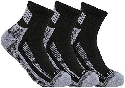 Carhartt mens Force Midweight Sock 3 Pack, Black, Large