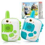 Wootoyz 2PCS Walkie Talkie for Kids, Dinosaur Toys for Boys 3 4 5 6 7 8 Year Old Boy Toy for Kids Age 3-9 Walkie Talkies Outdoor Garden Toys Age 4-8 Birthday Gifts Sensory Toy for Kid