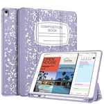 Fintie SlimShell Case for iPad Air 3rd Gen 10.5" 2019 / iPad Pro 10.5 Inch 2017 with Built-in Pencil Holder - Lightweight Smart Stand Soft TPU Back Cover, Auto Wake/Sleep (Composition Book Lilac)