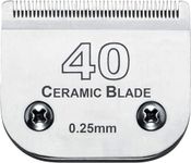 #40 Blade Dog Grooming Clipper Replacement Blades Compatible with Andis/Wahl/Oster Dog Clippers,Detachable Ceramic Blade & Stainless Steel Blade,Size 40 Cut Length 1/100"(0.25mm)