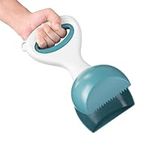 Navaris Dog Pooper Scooper S - Cat, Horse Poop Scoop w/Dense Closure & Smooth Button - Ideal for Dogs & Cats - Long Handled Durable Garden Poo Picker Upper - Deep Green, Small