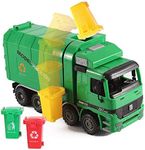 Liberty Imports 14" Oversized Friction Powered Recycling Garbage Truck Toy for Kids with Side Loading and Back Dump