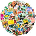 MARSFORCE Travel Map Stickers, Gift for Kids Teens Adult, Waterproof Vinyl Decals for Laptop Water Bottles Skateboard Bike Car Helmet Travel Luggage Guitar Toy Phones DIY Party [100 PCS]