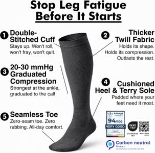aZengear Compression Socks Black L/XL – Support for Men & Women