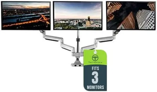 TechOrbits Universal Desk Mount for Triple Monitor - Fits Three 13-30" Monitors with Swivel & Clamp