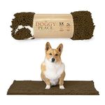 My Doggy Place - Ultra Absorbent Microfiber Dog Door Mat, Durable, Quick Drying, Washable, Prevent Mud Dirt, Keep Your House Clean (Brown w/Paw Print, Medium) - 31 x 20 inch by My Doggy Place