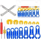 Glarks 17pcs Fuel Line Disconnect Removal Tool Kit Including 1pc Fuel Filter Tool, 14Pcs 1/4 5/16 3/8 1/2 5/8 3/4 7/8 Inch AC Quick Disconnect Tools and 2Pcs Valve Core Remover Tool