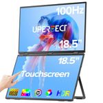 UPERFECT Delta Dual Touchscreen 18.5 Inch 100Hz Laptop Monitor Laptop Screen Extension Triple Monitor with Stand and VESA for Computer
