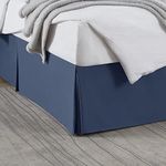 Nestl Bedding Pleated Bed Skirt Luxury Microfiber Dust Ruffle, 14 Tailored Drop, Cal King, Navy