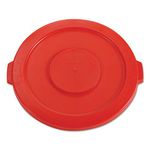 Rubbermaid Commercial Brute HDPE Waste Lid, Round, for 2632 Brute 32-Gallon Trash Cans, 22-1/4-Inch Diameter x 1-5/8-Inch Height, Red(RUB121L)