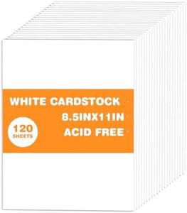 120 Sheets Cardstock 8.5x11, 65lb White Card Stock, White Construction Paper, 180gsm Thick Printer Paper for Printing, Painting, Card Making, Kids School Supplies,Party Decorations