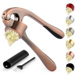 Zulay Kitchen Garlic Press with Soft, Easy to Squeeze Ergonomic Handle - Garlic Mincer Tool with Sturdy Design Extracts More Garlic Paste - Easy to Clean Garlic Crusher and Ginger Press (Copper)