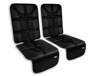 Huckaboo Car Seat Protectors for Child Seats, Padded Child Car Seat Protectors, 2 Pack, Black