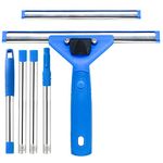 ITTAHO 14" Window Squeegee with Long Handle and Rubber Replacement,Window Cleaner Tool, Squeegee for Window Cleaning, Window Washer,Squeegee Shower Cleaner for Bathroom Glass Door Car Windshield